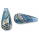 1 Murano Aquamarine and Sapphire Ripple White Gold Foiled 20mm Drop