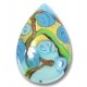 1 Murano Glass Amore Aquamarine Goldfoil 28mm Pear Drop