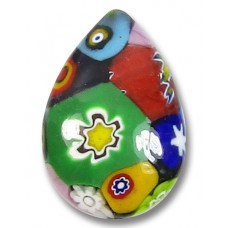 1 Murano Glass Classic Mosaic Millefiore 28mm  Pear Drop
