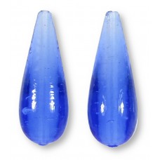 1 Murano Glass Transparent Sapphire 28mm Drop