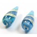 1 Murano Aquamarine and Sapphire Ripple White Gold Foiled 28mm Drop