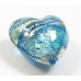 1 Murano Aquamarine and Sapphire Ripple White Gold Foiled 20mm Heart