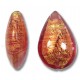 1 Murano Glass Rose Gold Foiled 20mm Pear Drop