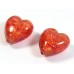 1 Murano Glass Rose Gold Foiled 20mm Heart Bead