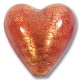 1 Murano Glass Rose Gold Foiled 20mm Heart Bead