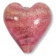 1 Murano Glass Rose Gold Foiled 20mm Heart Bead