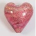 1 Murano Glass Rose Silver Foiled 20mm Heart Bead