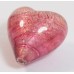 1 Murano Glass Rose Gold Foiled 20mm Heart Bead