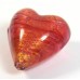 1 Murano Glass Rose Gold Foiled 20mm Heart Bead