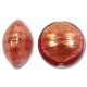 1 Murano Glass Rose Gold Foiled 14mm Lentil Bead
