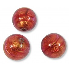 10 Murano Glass Rose Gold Foiled 10mm Round Beads
