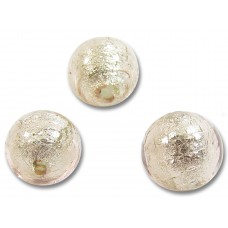 10 Murano Glass Light Pink with White Goldfoil 8mm Round Beads