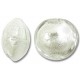 1 Murano Glass Crystal Clear White Gold Foiled 10mm Lentil Bead