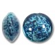 1 Murano Glass Serenissima White Gold Foiled with Aventurine 14mm Lentil Bead