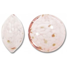 1 Murano Glass Rose Cloud with Aventurine 14mm Lentil Bead