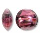1 Murano Glass White Gold Foiled Rose Swish 14mm Lentil