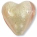 1 Murano Glass Light Pink with White Goldfoil 20mm Heart Bead