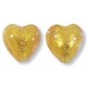 2 Murano Glass Light Pink Gold Foiled 10mm Heart Beads.