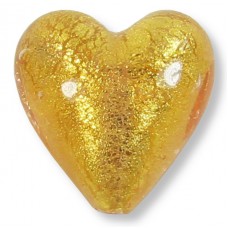 1 Murano Glass Light Pink Gold Foiled 20mm Heart Bead