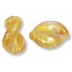 2 Murano Glass Light Pink Gold Foiled Crystal Elica Twist Beads