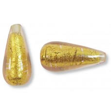 1 Murano Glass Light Pink Gold Foiled 20mm Drop Bead