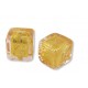 2 Murano Glass Light Pink Gold Foiled Crystal 8mm Cube Beads
