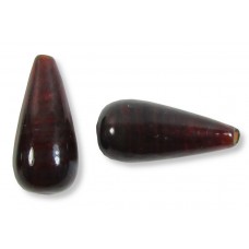1 Murano Glass Darkest Ruby Silver Foiled 20mm Drop Bead