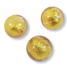 10 Murano Glass Light Pink Gold Foiled 8mm Round Beads.