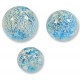 10 Murano Glass Crackle White Gold Foiled Aquamarine 8mm Round Beads