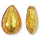 1 Murano Glass Light Pink Gold Foiled 20mm Pear Drop Bead