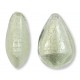 1 Murano Glass Crystal Clear White Gold Foiled 20mm Pear Drop