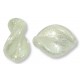 2 Murano Glass Crystal Clear White Gold Foiled Elica Twist Beads