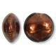 1 Murano Glass Dark Chocolate Amethyst Goldfoil 14mm Lentil
