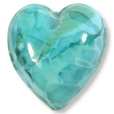 1 Murano Glass Verde Terrene 22mm Heart Bead