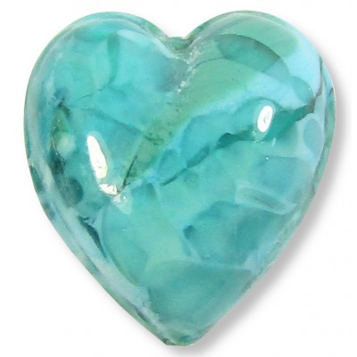 1 Murano Glass Verde Terrene 22mm Heart Bead