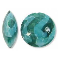 1 Murano Glass Verde Terrene 26mm Lentil Bead