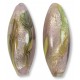 1 Murano Glass Light Rose Luna White Gold Foiled 32mm Olive Bead