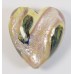 1 Murano Glass Light Rose Luna White Gold Foiled 22mm Heart Bead