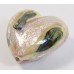 1 Murano Glass Light Rose Luna White Gold Foiled 22mm Heart Bead