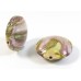 1 Murano Glass Light Rose Luna White Gold Foiled 26mm Lentil Bead