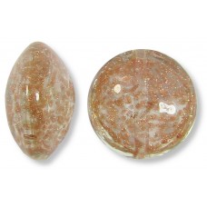 1 Murano Glass Aventurine Clear 14mm Lentil Bead