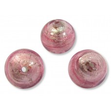 10 Murano Glass White Gold Foiled Rose 8mm Round Beads