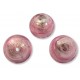 10 Murano Glass White Gold Foiled Rose 8mm Round Beads