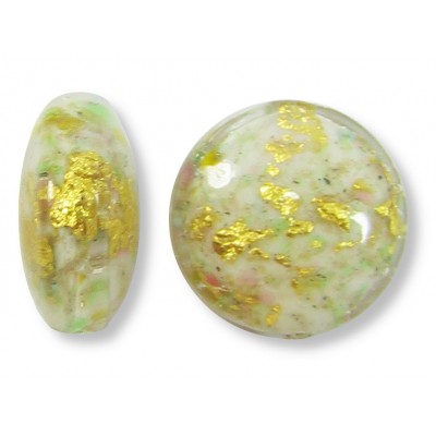 1 Murano Glass Misty Meadow 12mm Lentil Bead
