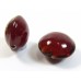 1 Murano Glass Dark Ruby White Core 14mm Lentil Bead
