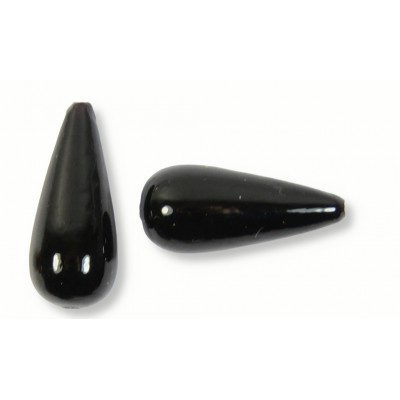 1 Murano Glass Black 20mm Drop Bead