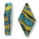 1 Murano Glass Kingfisher Green & Black Lines 30mm Rhombus Gold Foiled Bead
