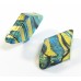 1 Murano Glass Kingfisher Green & Black Lines 30mm Rhombus Gold Foiled Bead