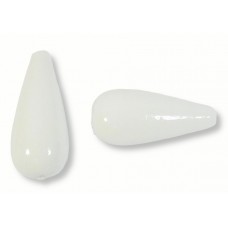 1 Murano Glass White Alabaster 20mm Drop Bead