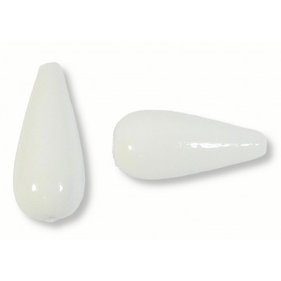 1 Murano Glass White Alabaster 20mm Drop Bead